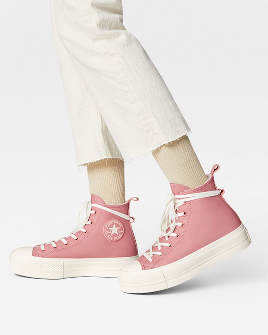 Topanky Na Platforme Converse Chuck Taylor All Star Lift Podsite Kozene Vysoke Damske Ruzove | SK 11F5KO0